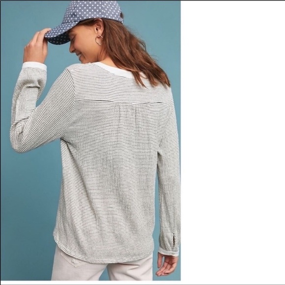 Anthropologie Dolan Striped Coast Ferry Henley Top - Picture 3 of 16